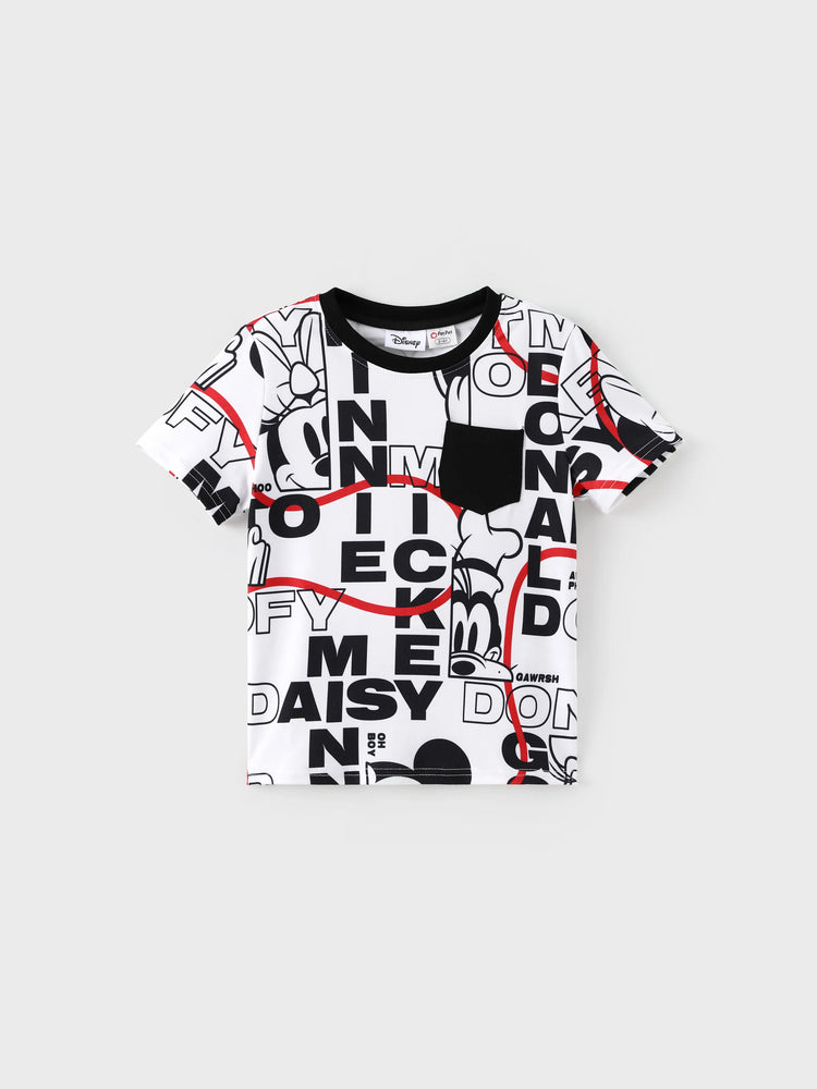 Robe/T-shirt/Combinaison Décontractée Assortie Famille Disney Mickey et ses Amis Graffiti Noir