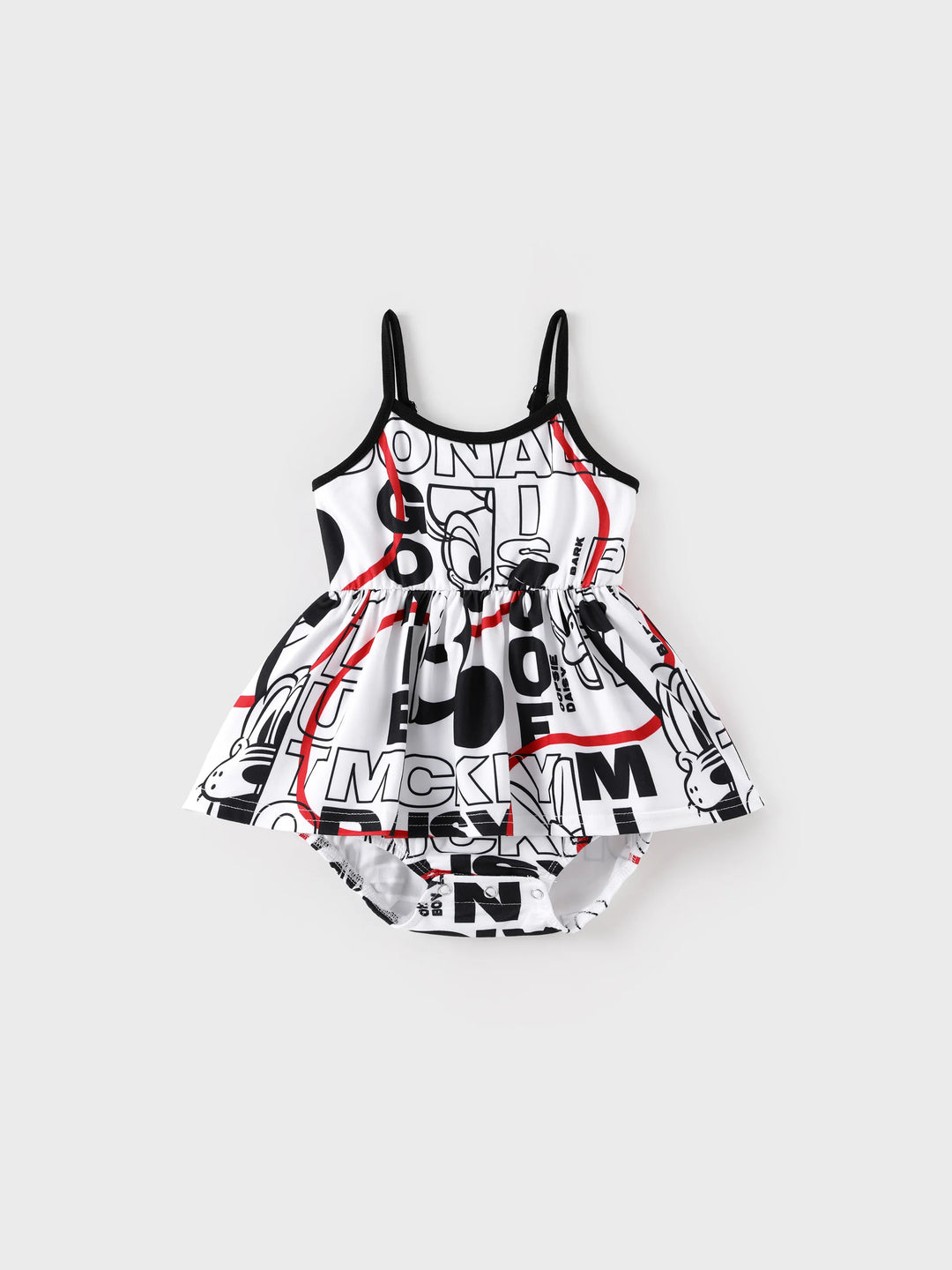 Disney Mickey and Friends Family Matching Graffiti Casual Dress/T-shirt/jumpsuit Black