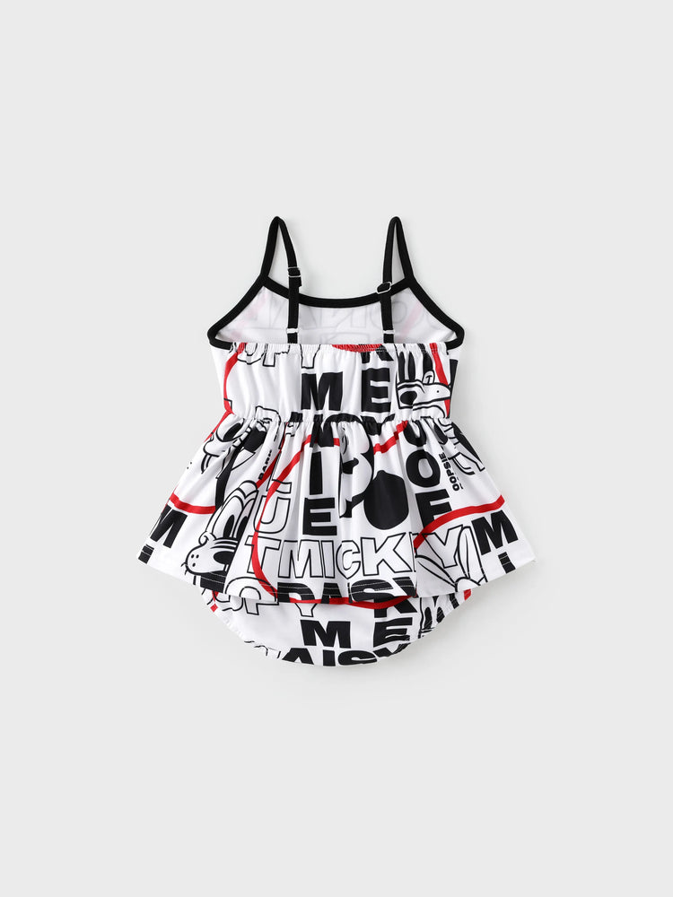 Disney Mickey and Friends Mommy & me Graffiti Casual Dress Black