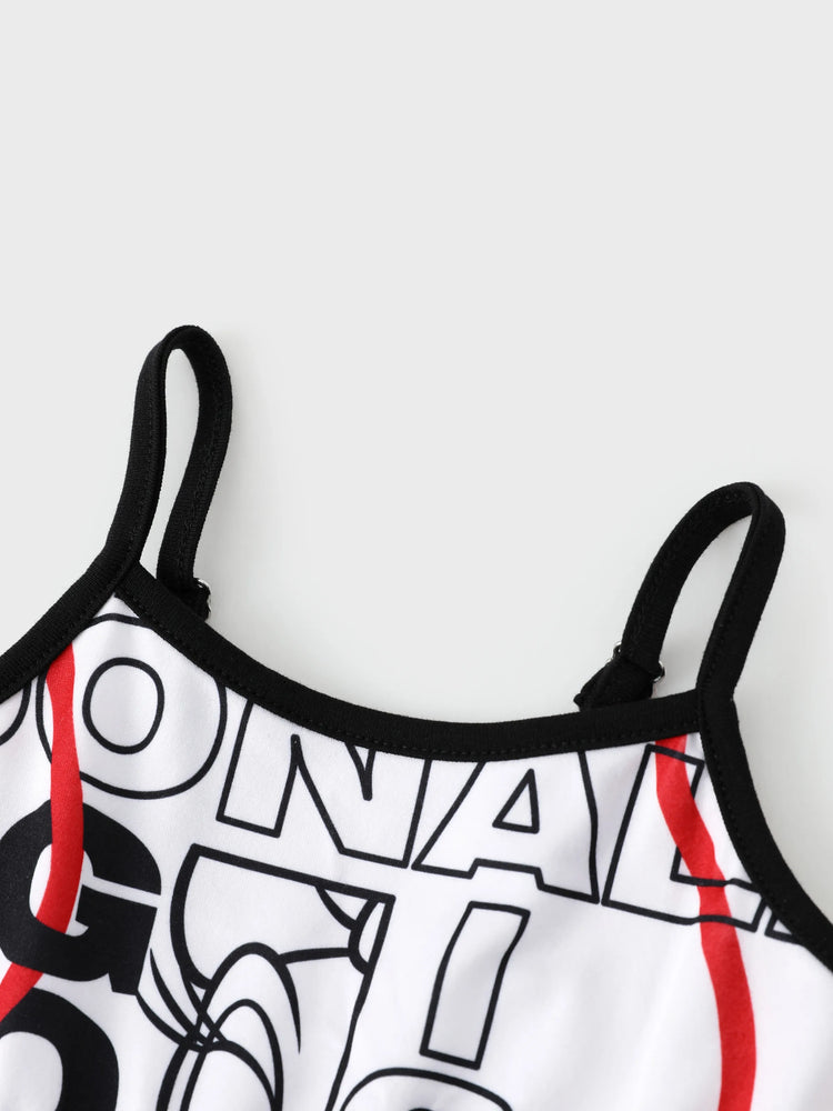 Robe/T-shirt/Combinaison Décontractée Assortie Famille Disney Mickey et ses Amis Graffiti Noir