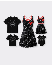 Disney Mickey & Friends Toddler/Kid Girl Sporty Dress with Built-in Shorts & Pockets – Breathable Park Outfit, Allover Print