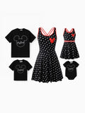 Daddy and Me Disney Mickey and Friends Family matching 1pc Mickey Mouse Allover Print Sporty Dress/Cotton Top /Romper
Expression Casual Suits Family Set 3pcs Cotton Unisex Black