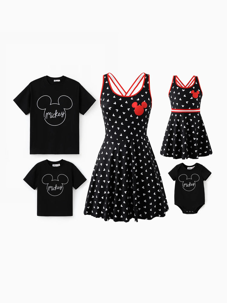 Disney Mickey & Friends Toddler/Kid Girl Sporty Dress with Built-in Shorts & Pockets – Breathable Park Outfit, Allover Print