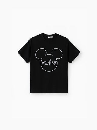 Disney Mickey and Friends Daddy and Me Family Matching – 1er Mickey Mouse Allover-Print Sporty Dress / Baumwoll-Top / Romper – Expression Casual Suits Family Set 3er Baumwoll Unisex Black