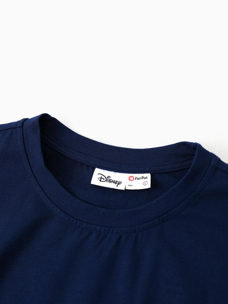 Disney Lion King Daddy & Son Simba Palm Leaf Pattern Colorblock Top Dark Blue