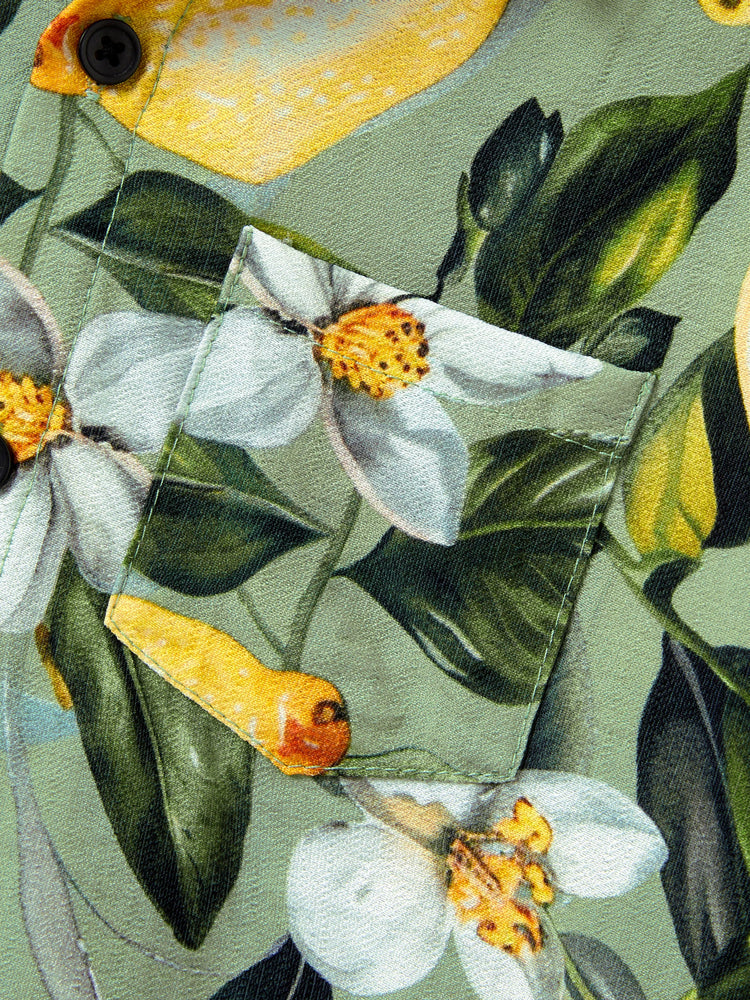 Matching Family Outfits ??¨¬C Lemon Print Hawaiian Shirts & Summer Dresses ??¨¬C Tropical Vacation Clothes for Men, Women & Kids Green