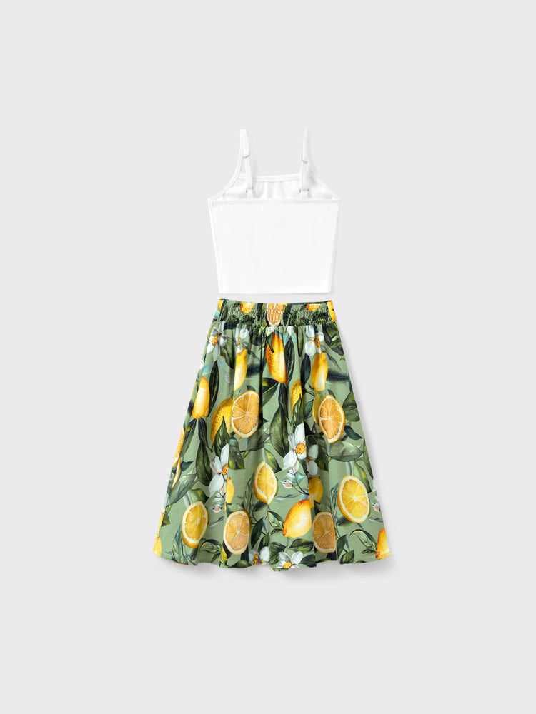 Matching Family Outfits ??¨¬C Lemon Print Hawaiian Shirts & Summer Dresses ??¨¬C Tropical Vacation Clothes for Men, Women & Kids Green