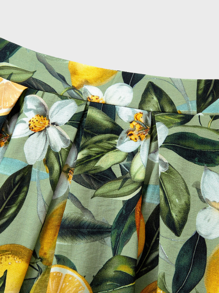 Matching Family Outfits ??¨¬C Lemon Print Hawaiian Shirts & Summer Dresses ??¨¬C Tropical Vacation Clothes for Men, Women & Kids Green