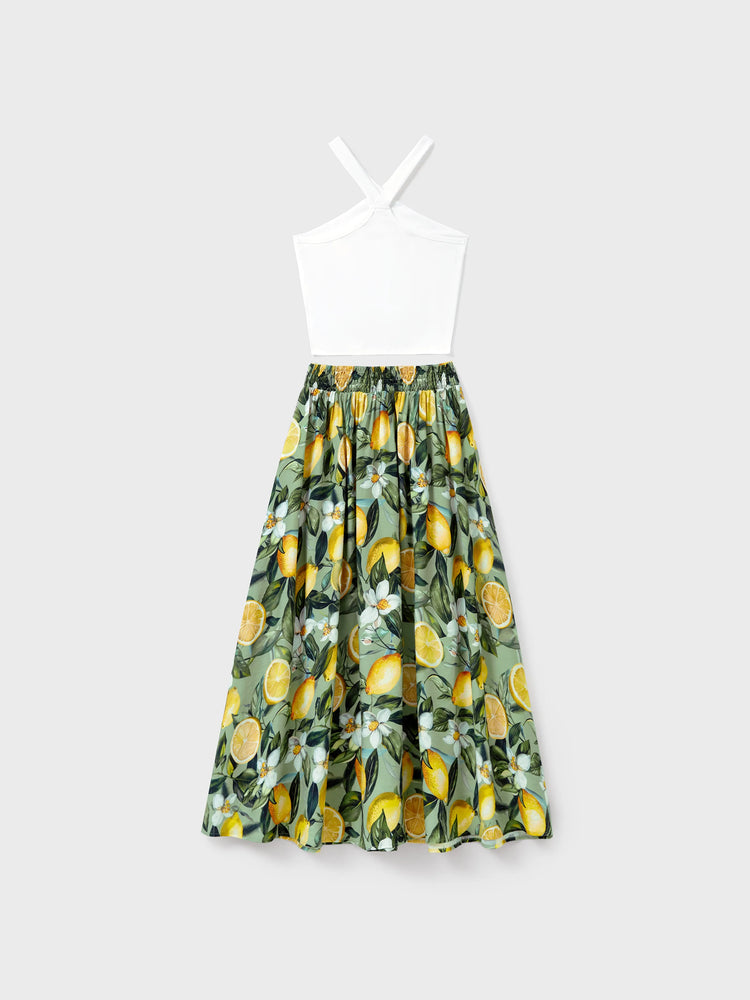 Matching Family Outfits ??¨¬C Lemon Print Hawaiian Shirts & Summer Dresses ??¨¬C Tropical Vacation Clothes for Men, Women & Kids Green