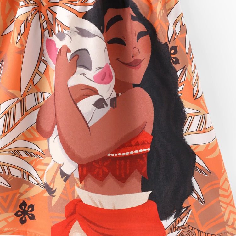 Disney Princess Family Matching Moana Palm Leaf Tropical Crochet Sleeveless Dress/Shirt Yellow