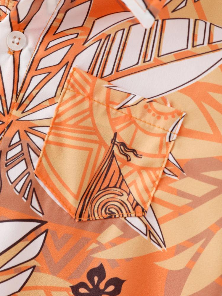 Robe/chemise assortie sans manches en crochet tropical à motif feuilles de palmiers Moana de Disney Princess Family, jaune