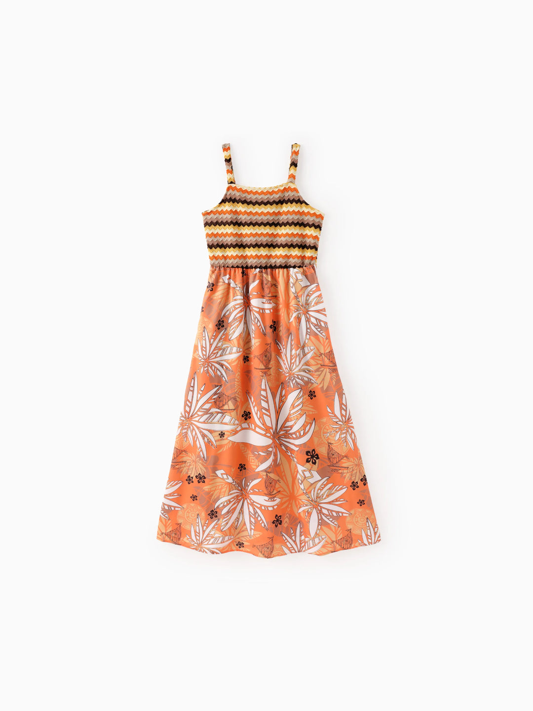 Robe/chemise assortie sans manches en crochet tropical à motif feuilles de palmiers Moana de Disney Princess Family, jaune