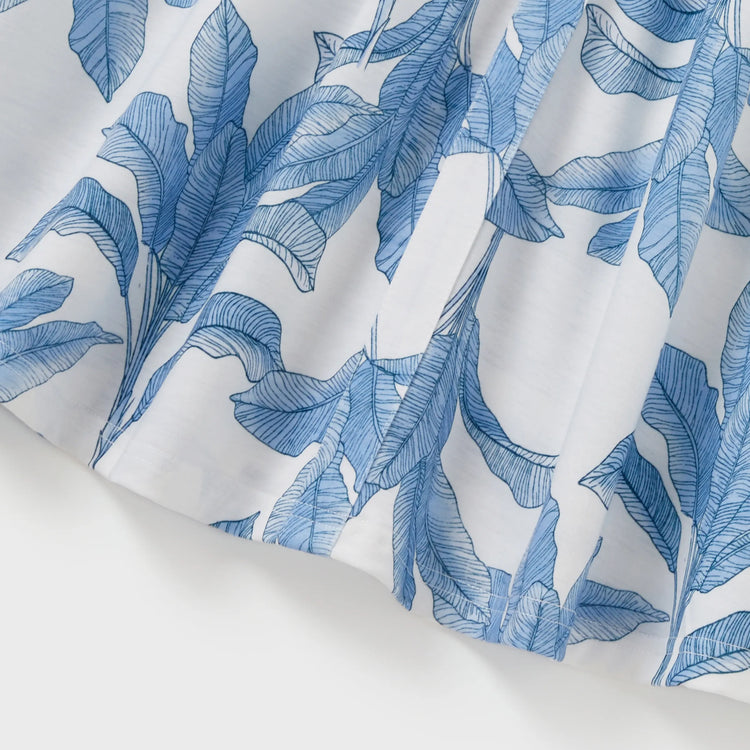 Casual Broken Flower Family Matching Suits Unisex Light Blue