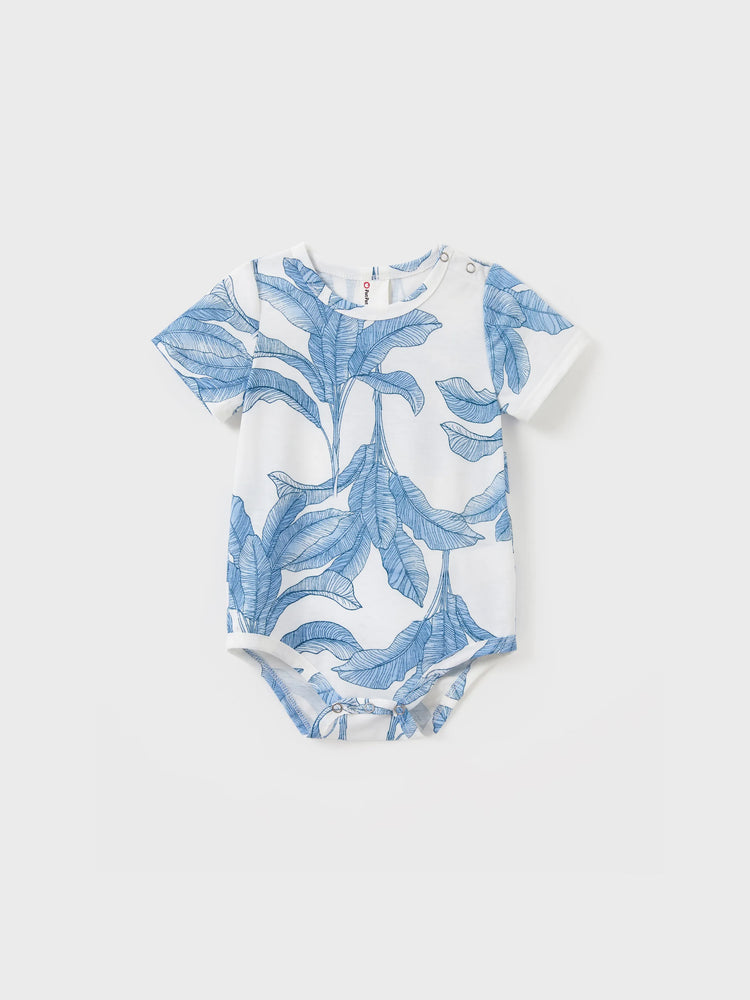Casual Broken Flower Family Matching Suits Unisex Light Blue