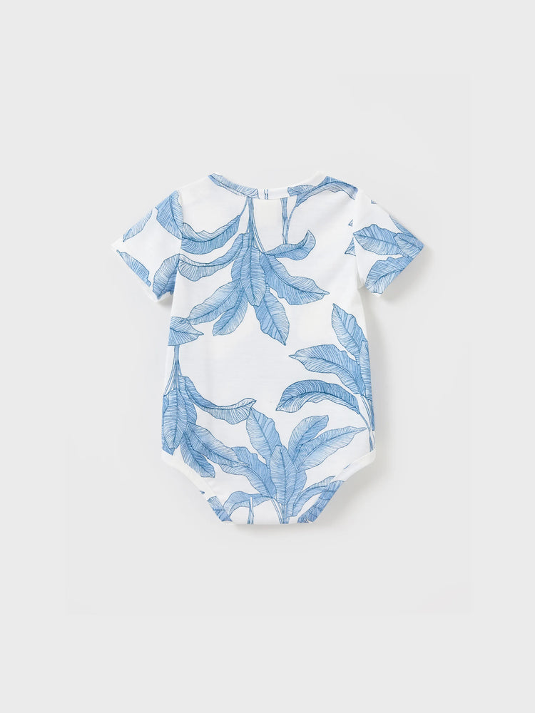 Casual Broken Flower Family Matching Suits Unisex Light Blue