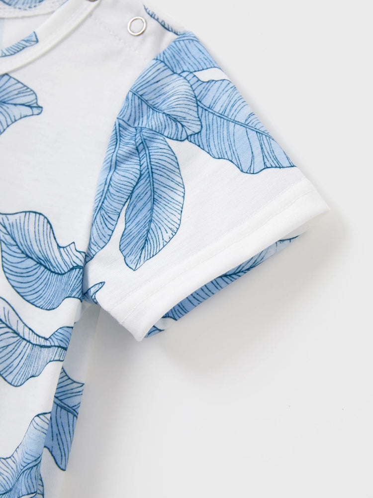 Casual Broken Flower Family Matching Suits Unisex Light Blue