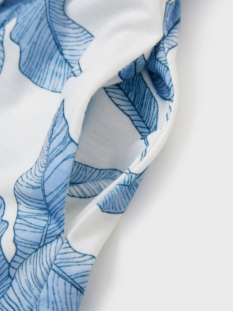 Casual Broken Flower Family Matching Suits Unisex Light Blue