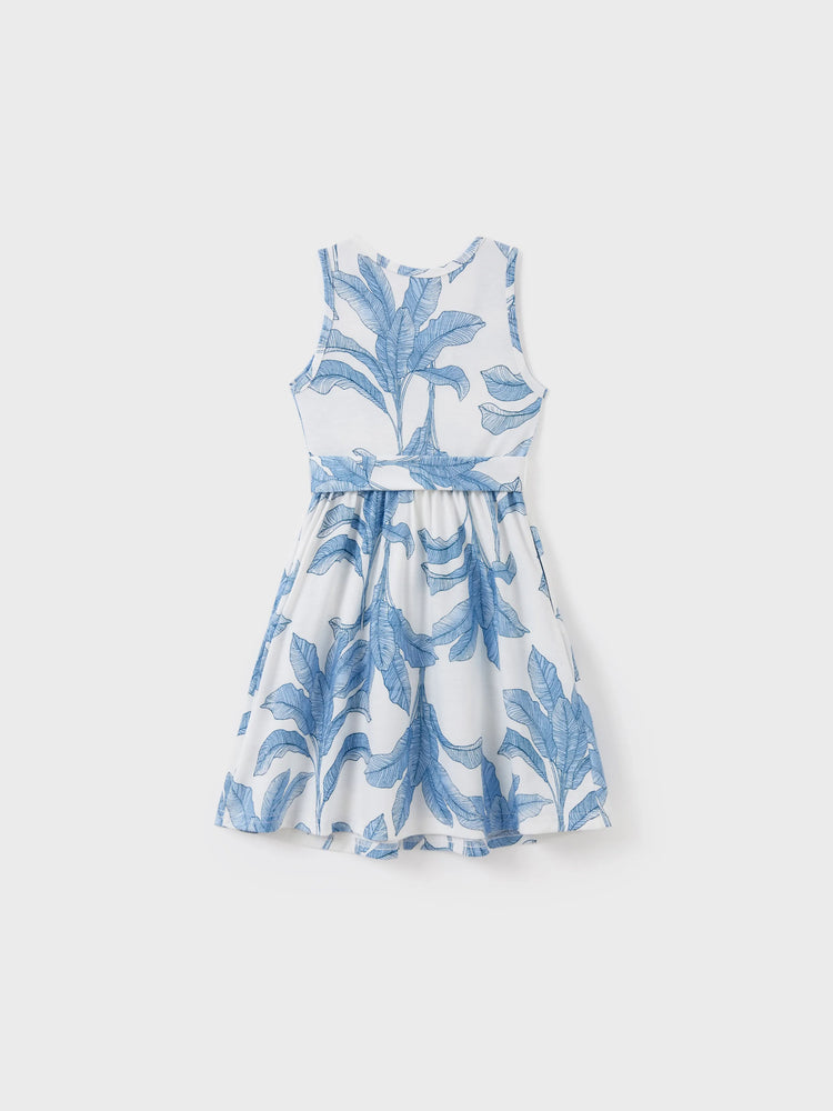 Casual Broken Flower Family Matching Suits Unisex Light Blue