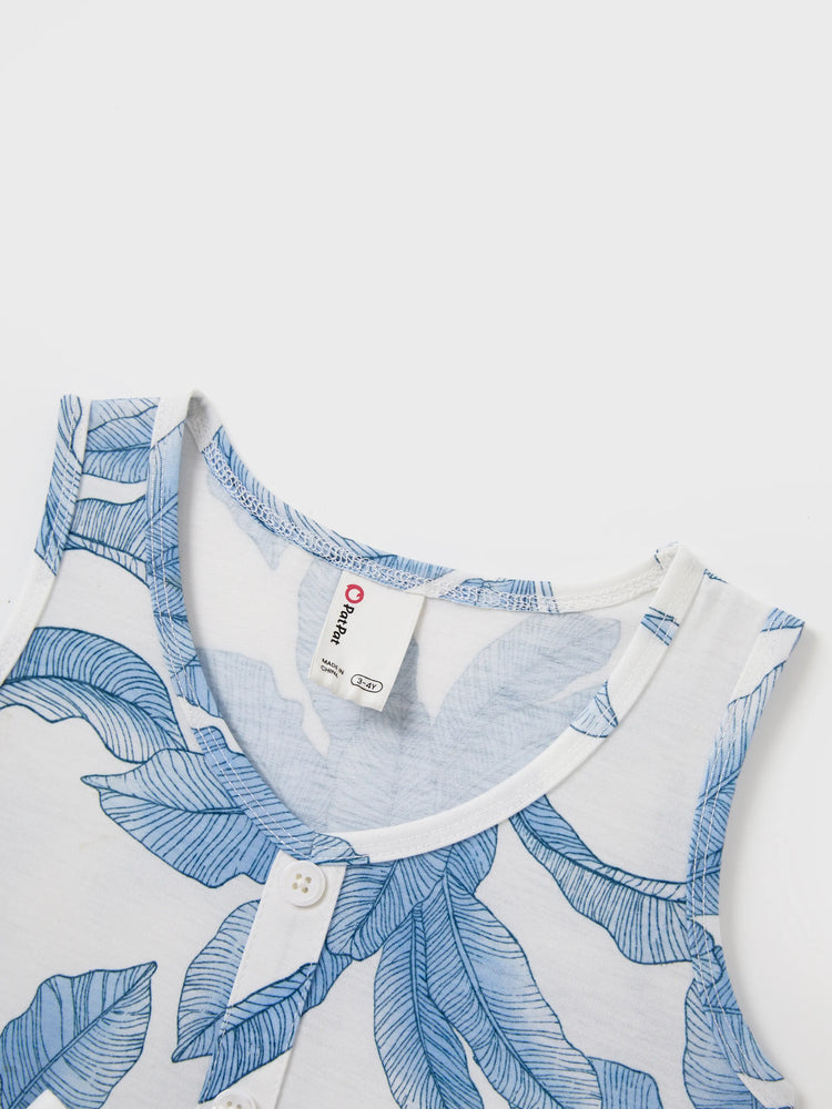 Casual Broken Flower Family Matching Suits Unisex Light Blue