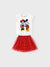 Disney Mickey and Friends Toddler Girl 2pcs Minnie Mouse Ruffle-sleeve Top and Polka dots Mesh Skirt Set White