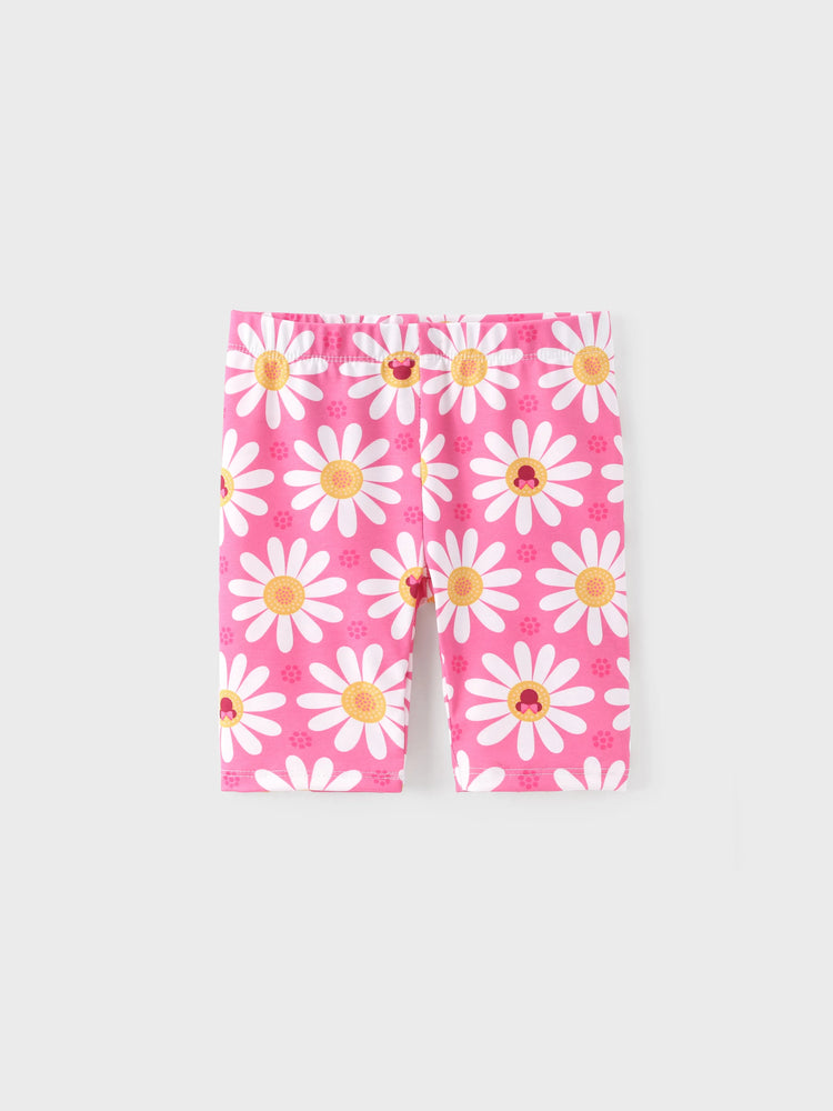 Disney Mickey and Friends Toddler Girl 2pcs Minnie Mouse Ruffle-sleeve Top And Naia™ Floral/Leopard Print Pants Set White