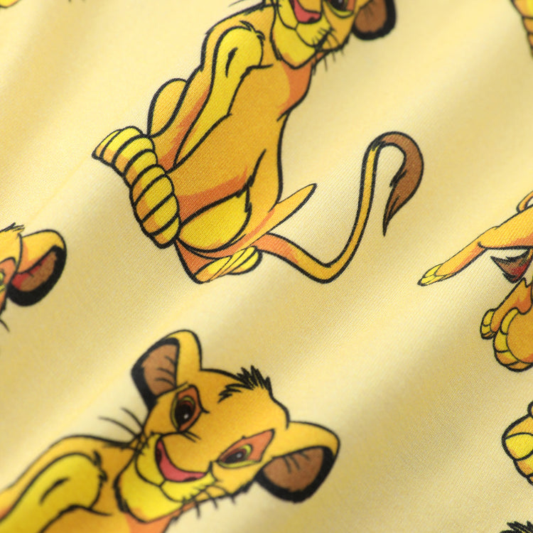 Disney Lion King Baby Boy Bamboo Simba Leopard Print Jumpsuit Yellow