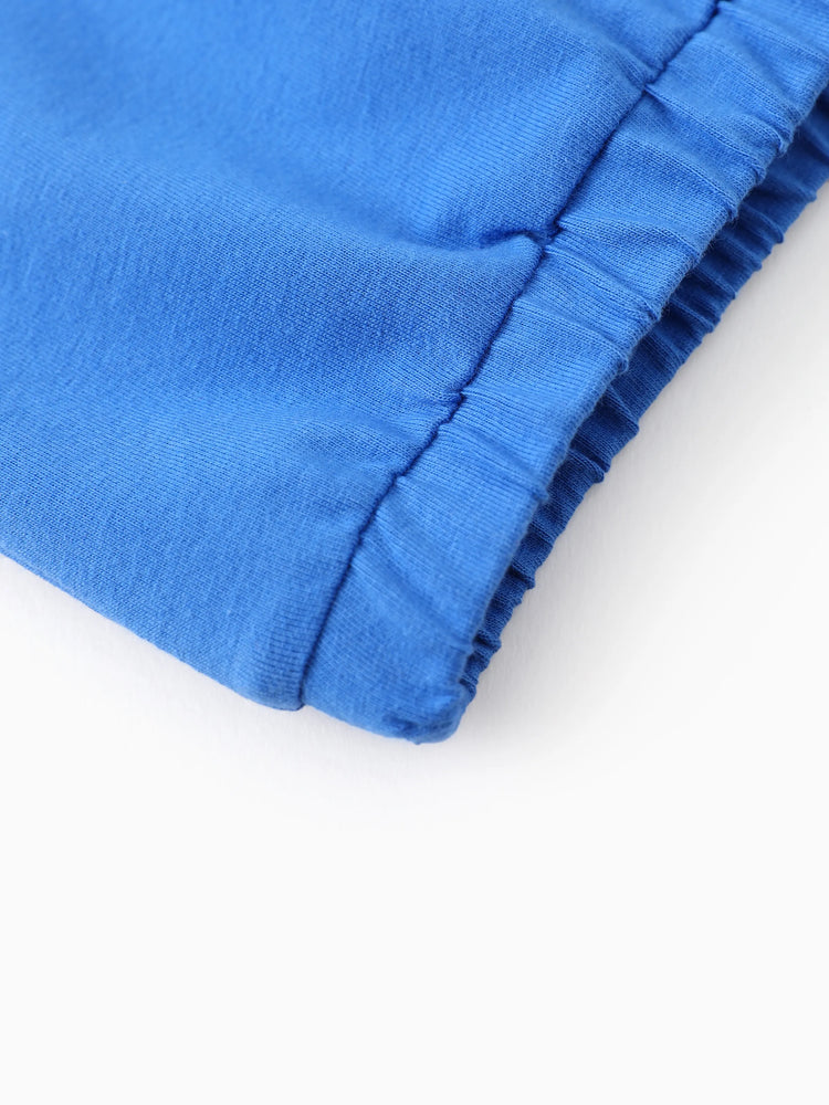 Justice League Baby Boy 2pcs Cotton Batman/Superman Print Colorblock Romper and Pants Set Blue