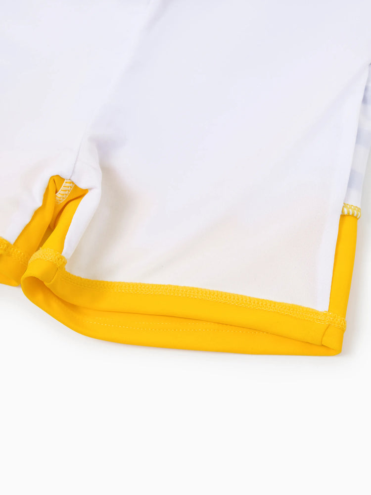 Family Matching Stripe & Colorblock Spliced One Piece Swimsuit or Swim Trunks Shorts ColorBlock