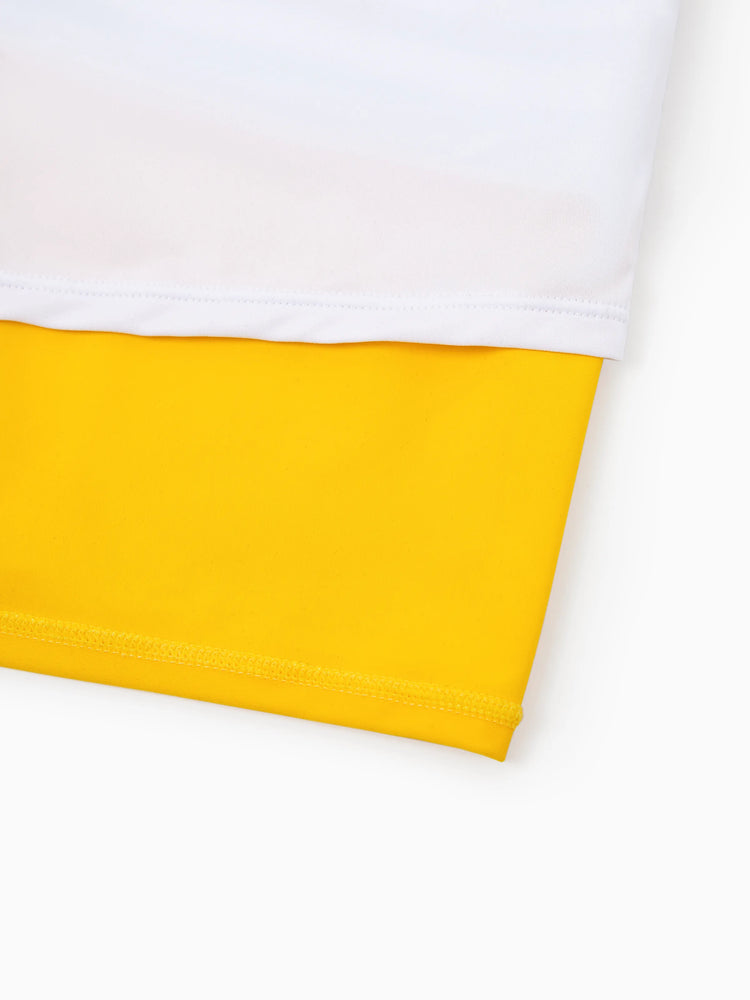 Family Matching Stripe & Colorblock Spliced One Piece Swimsuit or Swim Trunks Shorts ColorBlock