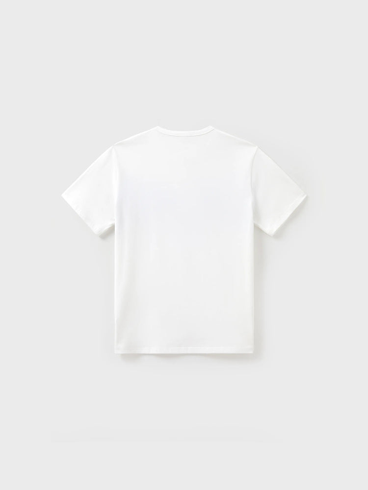 Daddy & Son Outfits White and Blue Colorblock Short-sleeve T-shirt Blue