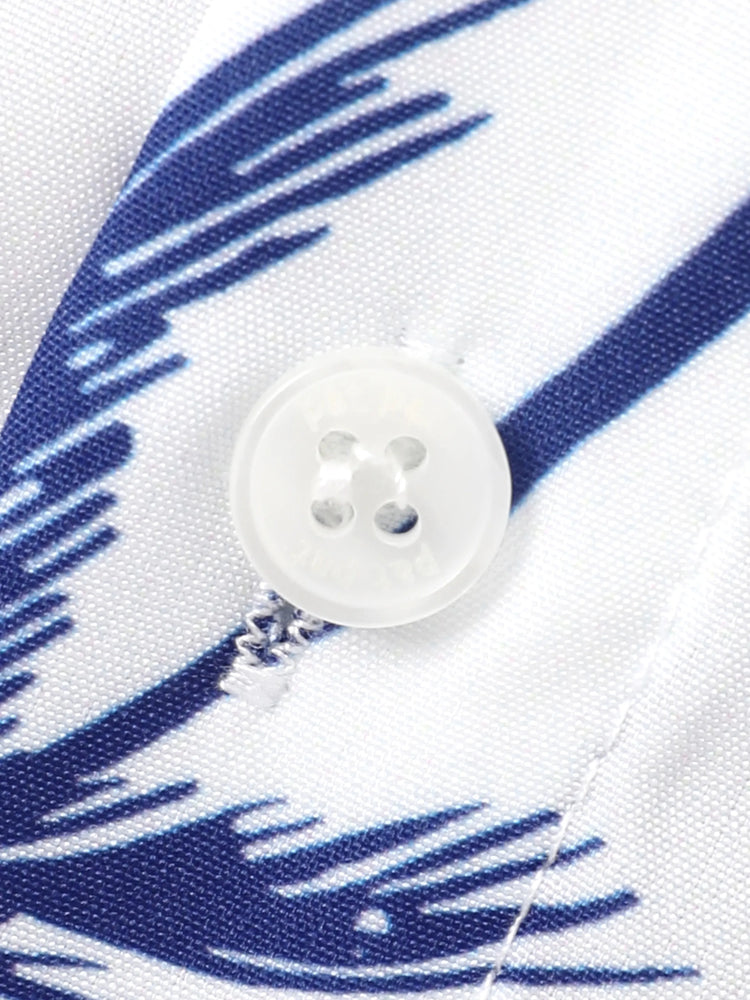 Independence Day 4th of July Matching Family Outfits Red & Blue Palm Tree Print Hawaiian Vacation Clothes Summer Beach Shirt & Dress Set Multi-color