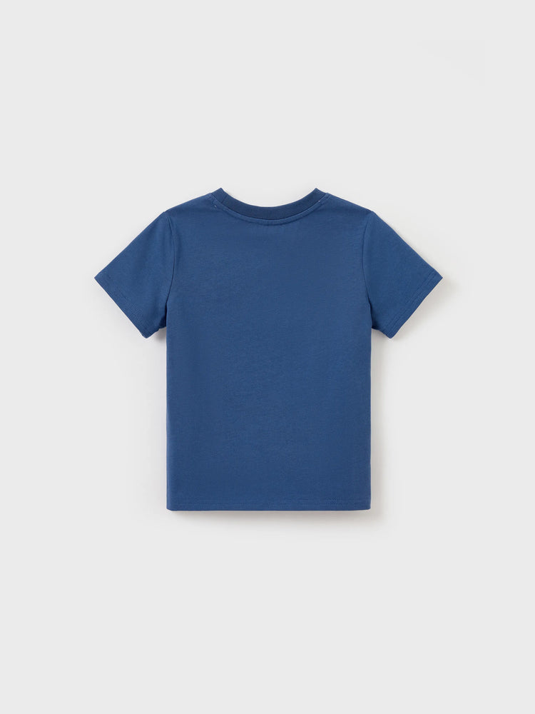 Gebrochene Blume Viskose Baumwolle Polyester Unisex Lässige Familiensuit blau