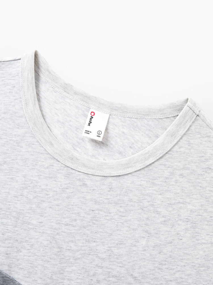 Matching Family Outfits Summer Set Colorblock Cotton Short-sleeve Shirt or Blue Tank Knit Dress for Vacation Royal Blue