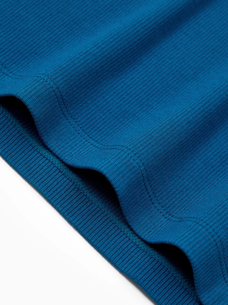 Matching Family Outfits Summer Set Colorblock Cotton Short-sleeve Shirt or Blue Tank Knit Dress for Vacation Royal Blue