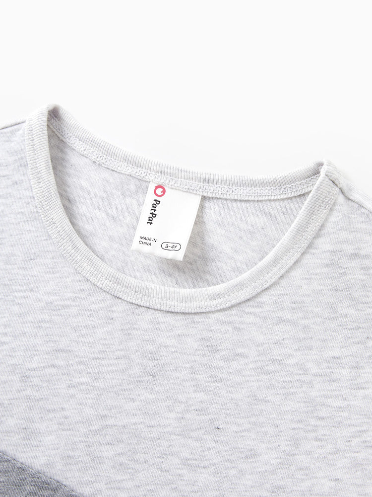 Matching Family Outfits Summer Set Colorblock Cotton Short-sleeve Shirt or Blue Tank Knit Dress for Vacation Royal Blue