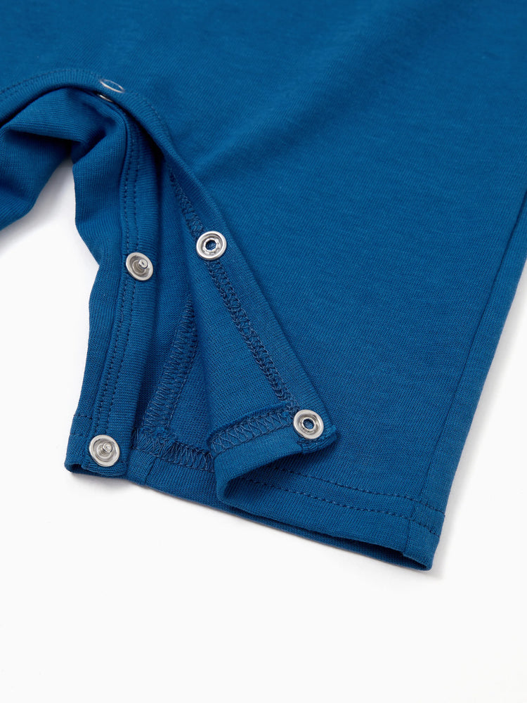 Matching Family Outfits Summer Set Colorblock Cotton Short-sleeve Shirt or Blue Tank Knit Dress for Vacation Royal Blue