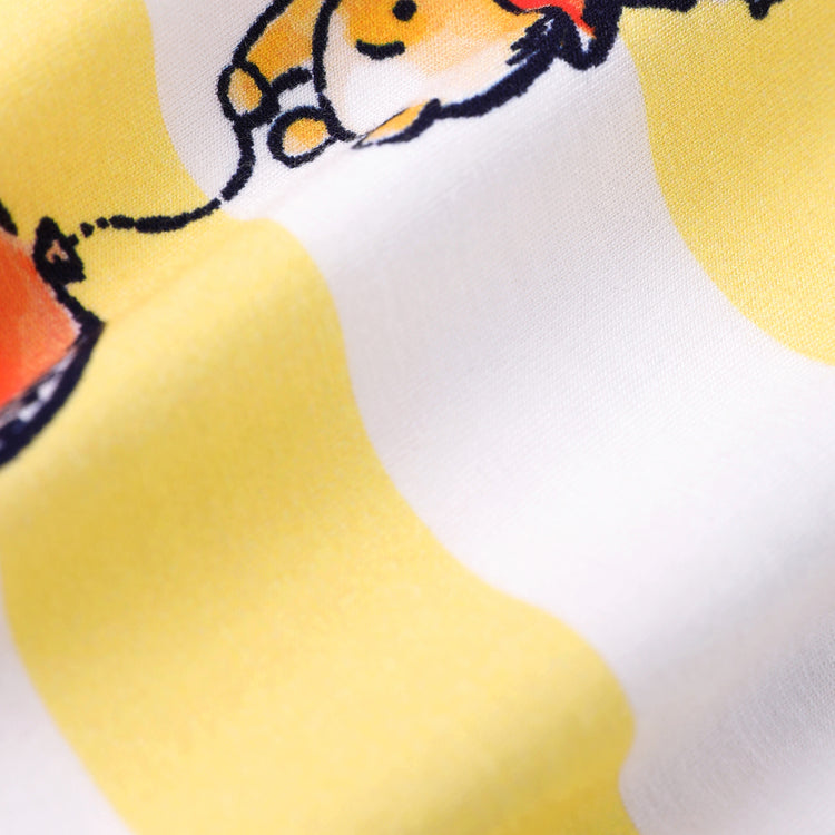 Disney Winnie the Pooh Baby Boy/Girl Bamboo Striped Print  Romper Yellow