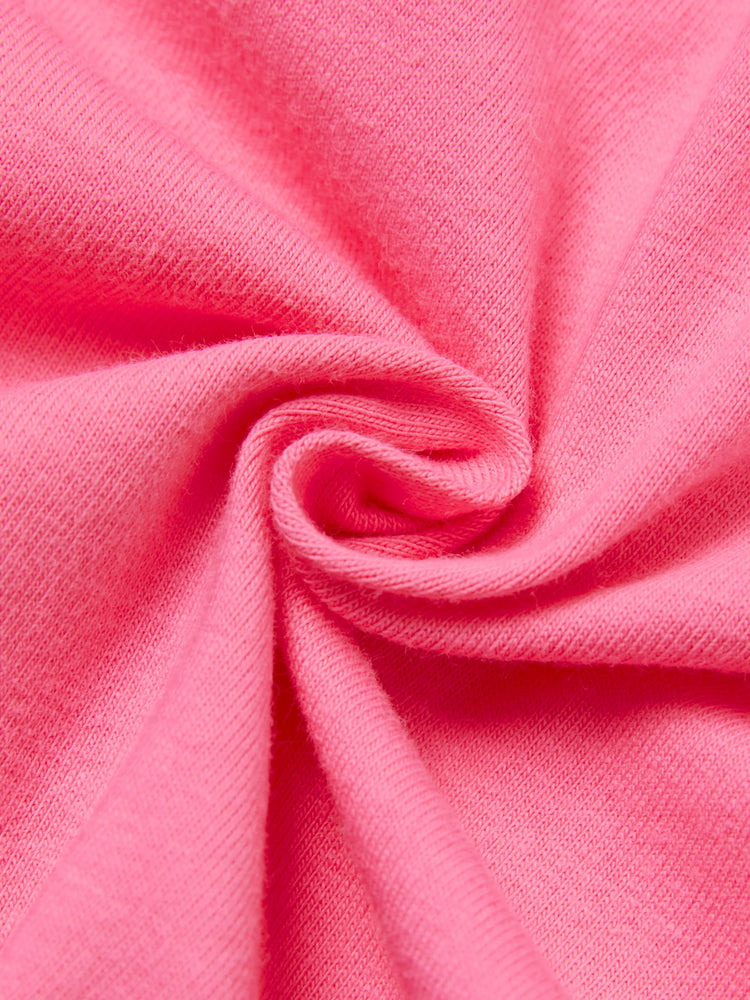 2pcs Kleinkind Mädchen Süße Flutter-Ärmel T-Shirt und Streifen Gürtel Shorts Set Fuchsie