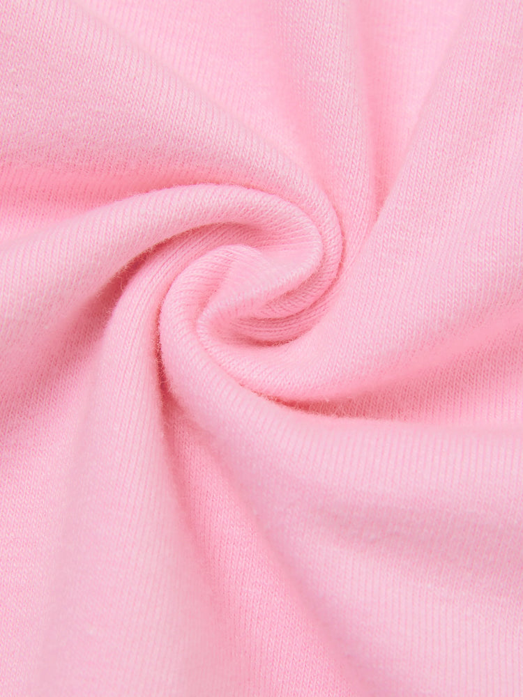 Ensemble 2 pièces pour petite fille : t-shirt à manches volantées et short rayé avec ceinture, rose