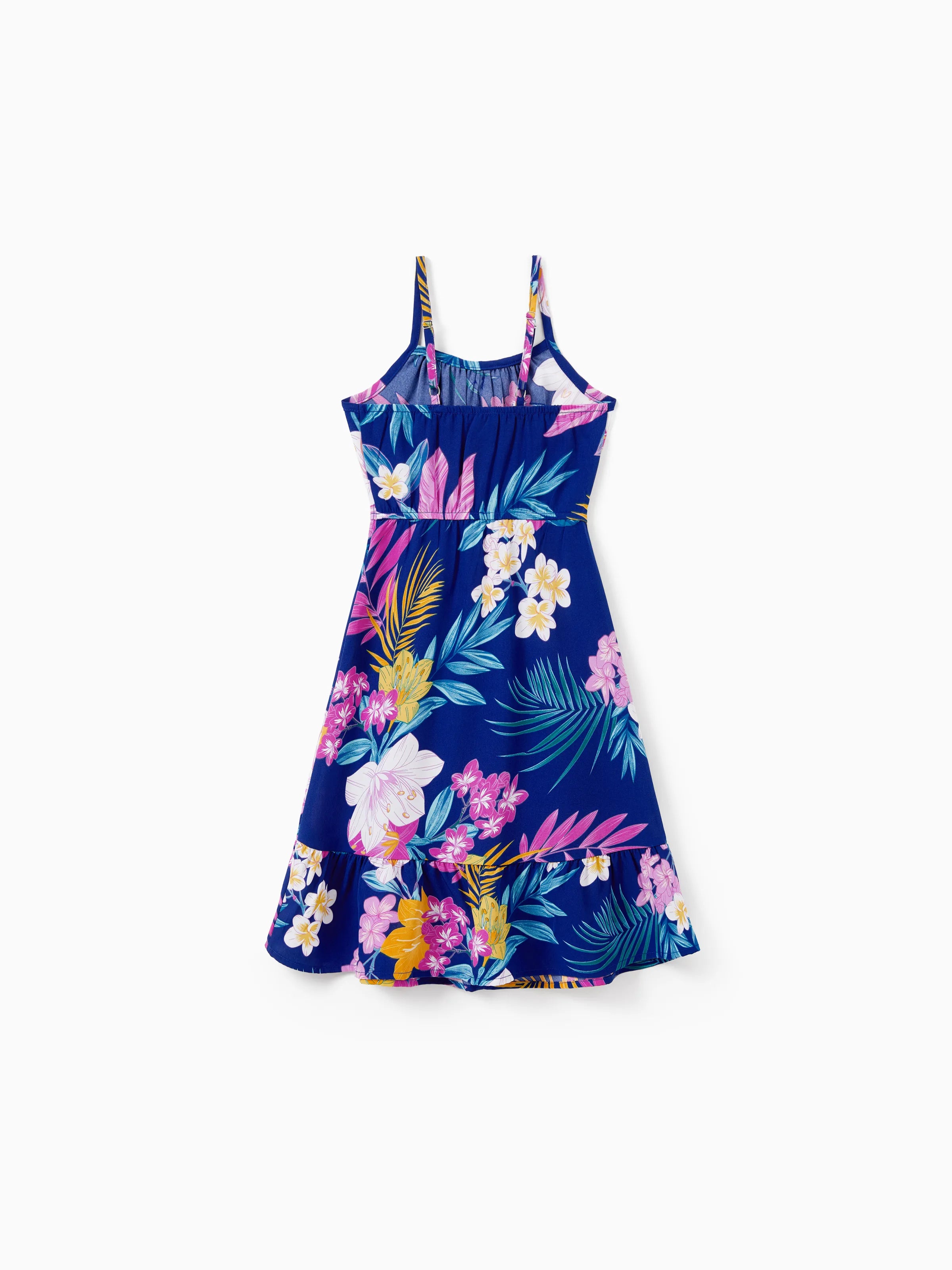 cute hawaiian dresses Toddler/Kid Girl Hawaiian Outfits Tropical Floral Print Strap Dress for Vacation Deep Blue, Deep Blue / Girl / 4-5 Years