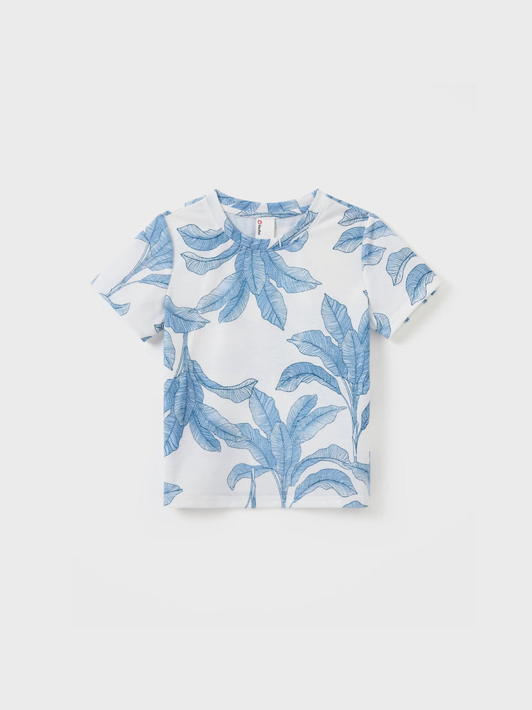 Casual Broken Flower Family Matching Suits Unisex Light Blue