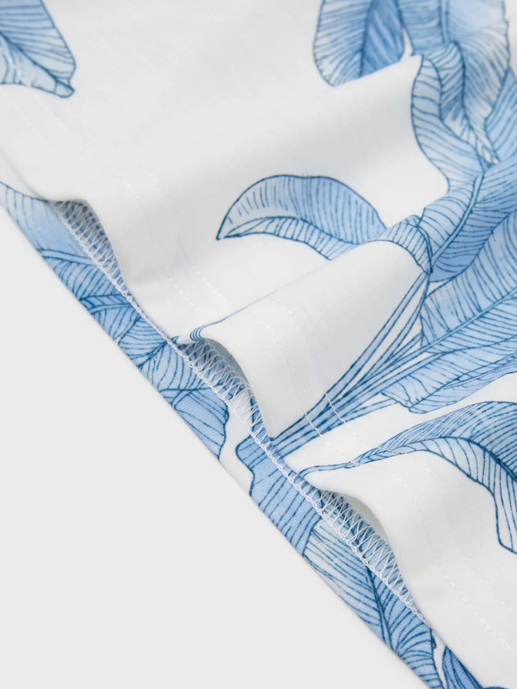 Casual Broken Flower Family Matching Suits Unisex Light Blue