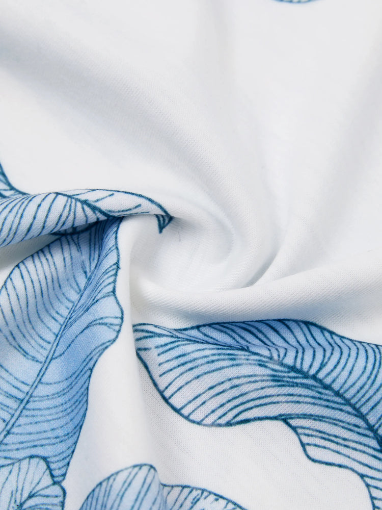 Casual Broken Flower Family Matching Suits Unisex Light Blue