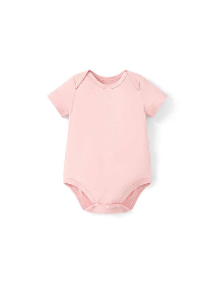 Bamboo baby casual romper, pink.