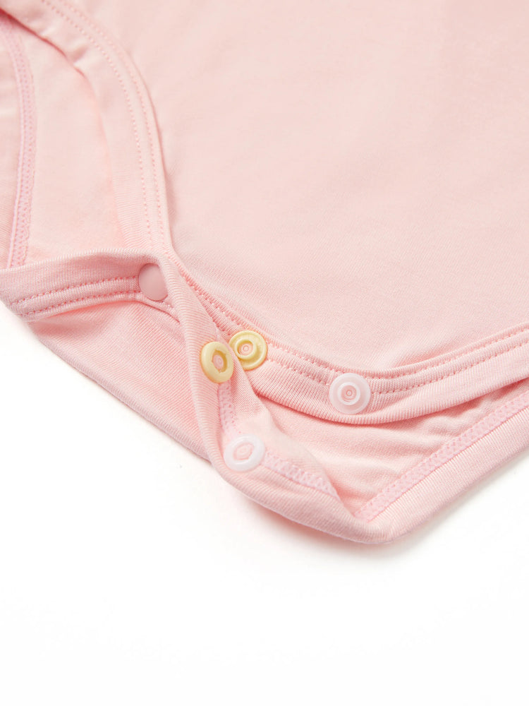 Barboteuse décontractée en bambou pour bébé garçon/fille, rose