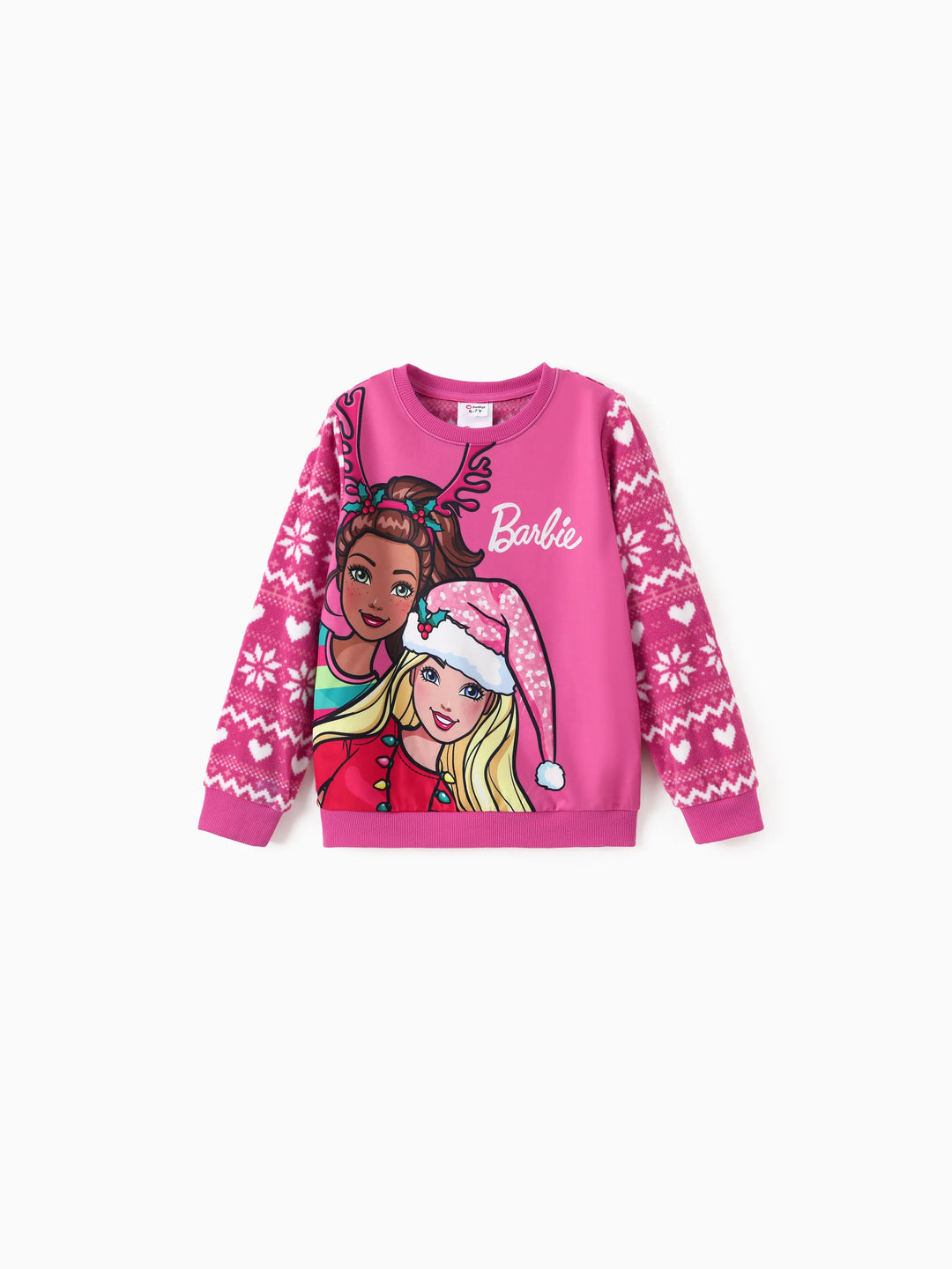 Barbie Kid Girl Weihnachten Charakter Print Langarm-Sweatshirt rosa