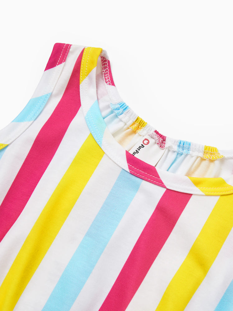 Lot de 3 combinaisons sans manches pour fille, multicolores