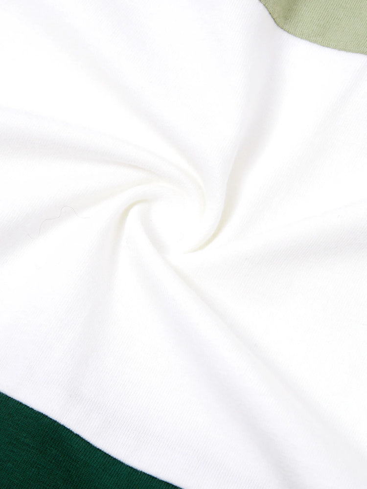 Matching Family Outfits Tropical Floral Print Strap Dress or Short-sleeve Colorblock Shirts Set Pale Green