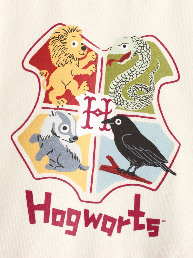 Harry Potter Toddler/Kid Girl Cotton Owl/College Print Ruffle-sleeve Mesh Dress Burgundy