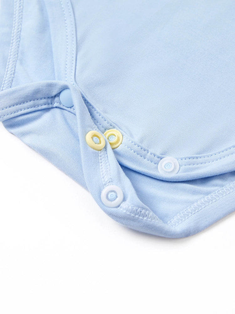 Mono informal de bambú para bebé niño/niña azul